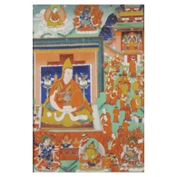 18th Century Tibetan Thangka depicting a Lama. Qing Dynasty.